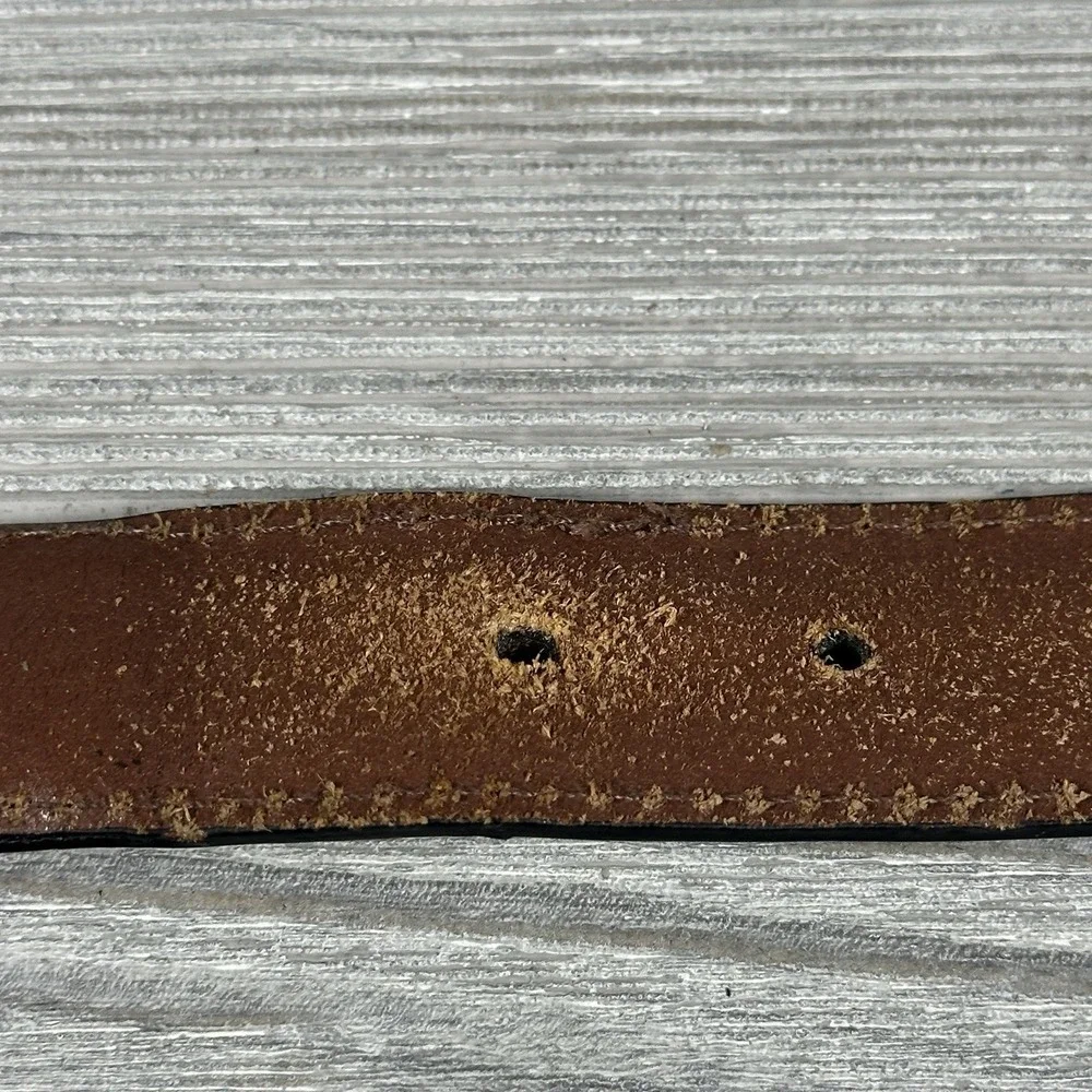 Tommy Bahama Mens Braided Leather Belt Brown Woven Marlin‎ Logo Size 42